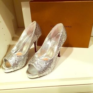 Silver Sparkly Evening Pumps